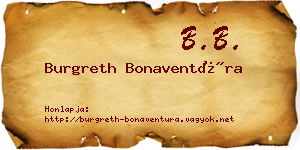 Burgreth Bonaventúra névjegykártya